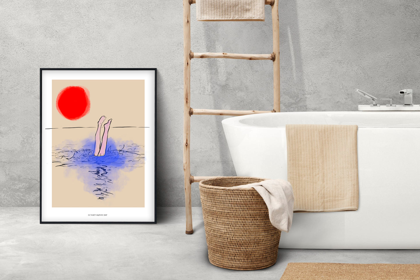 Bathroom Art: ´Sunset Skinny Dip´