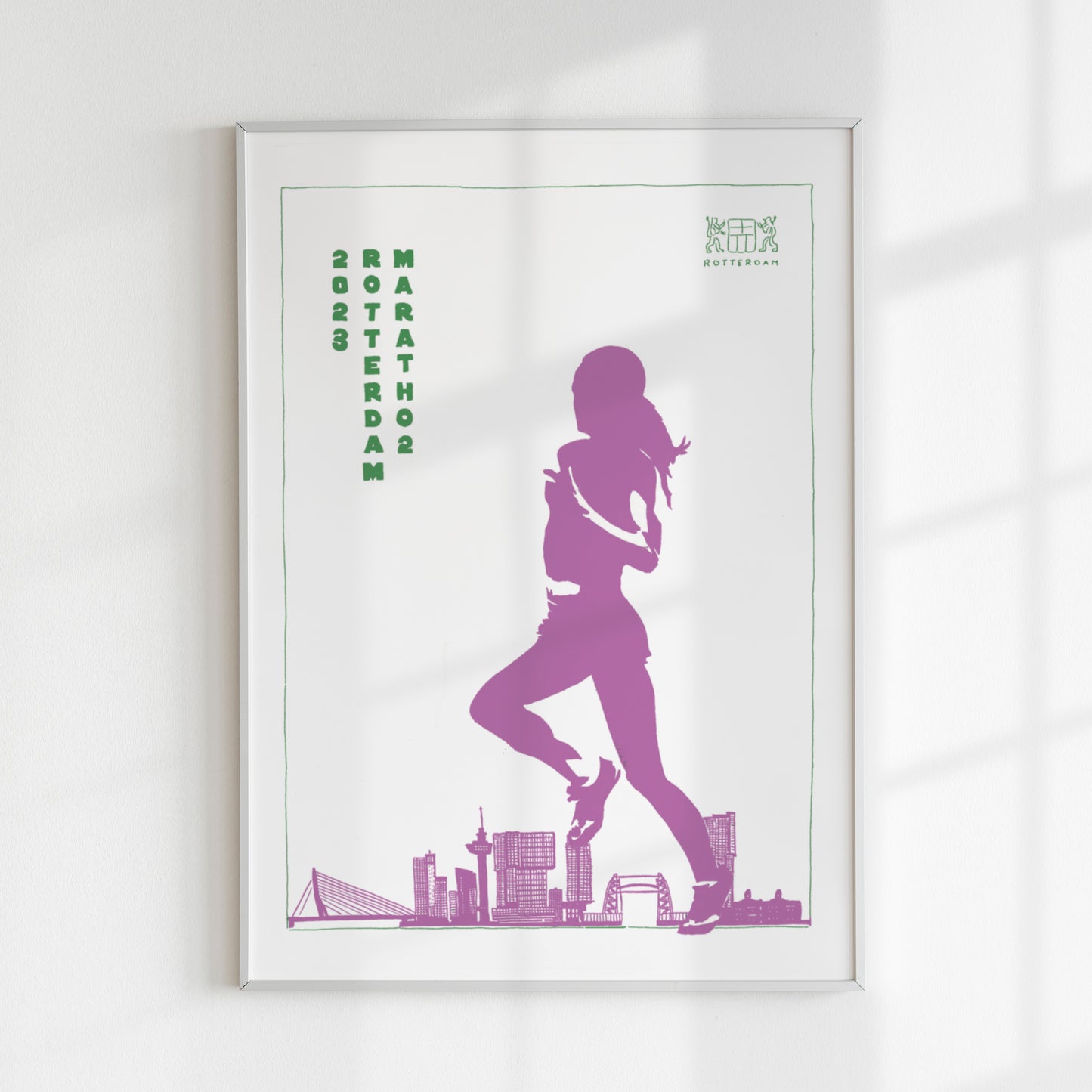 Marathon Rotterdam: Woman Skyline / Pink